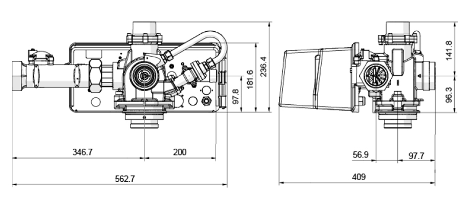 Размеры Проматик 800 Т5 Р ББП (умягчение, таймер)